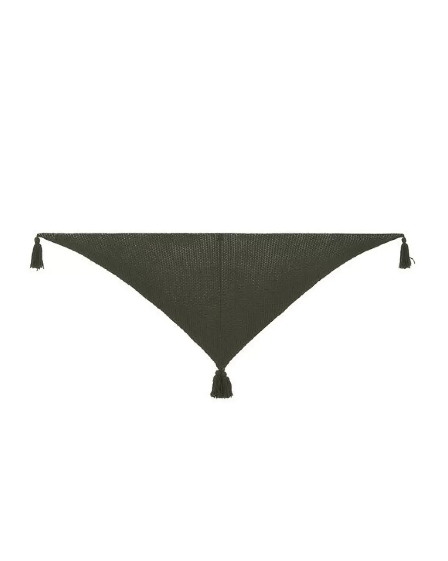 Kujten Bandanas>Large Pompoms Cashmere Bandana Kaki Chine