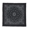 Kujten Bandanas>Large Printed Cashmere Bandana, 2-Threads Noir