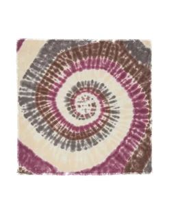 Kujten Bandanas>Large Printed Cashmere Bandana Marron
