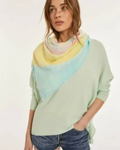 Kujten Bandanas>Large Printed Cashmere Bandana Candy Pink