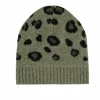 Kujten Hats & Headbands>Leopard Cashmere Beanie Kaki Chine
