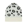 Kujten Hats & Headbands>Leopard Print Cashmere Beanie Blanc Vintage