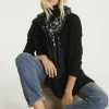 Kujten Capes & Ponchos>Lined Turtleneck Woman Cashmere Tunic Noir
