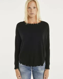 Kujten Sweaters & Sweatshirts>Liquette Round Neck Cashmere Sweater Noir
