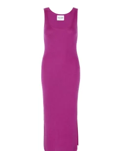Kujten Dresses & Skirts>Long Silk-Cashmere Tank Top Dress Violet India
