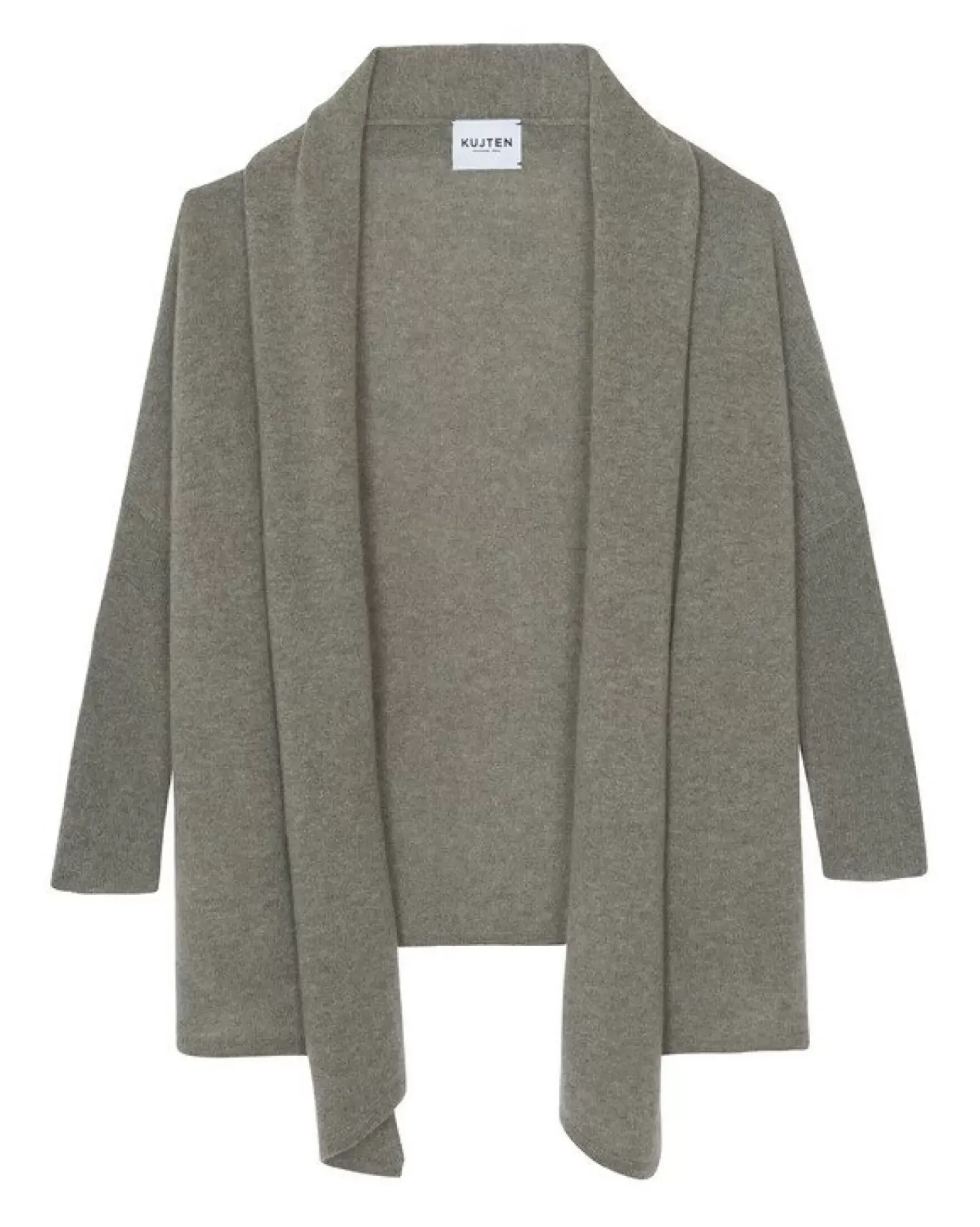 Kujten Jackets & Vests>Long Sleeve Chale Collar Jacket Kaki Chine