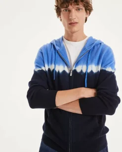 Kujten Hoodies>Long Sleeve Hooded Zipped Vest Bleu Kabalos