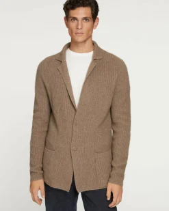 Kujten Jackets & Vests>Long Sleeves Blazer Cashmere Cardigan Beige Taupe