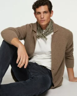 Kujten Jackets & Vests>Long Sleeves Blazer Cashmere Cardigan Beige Taupe