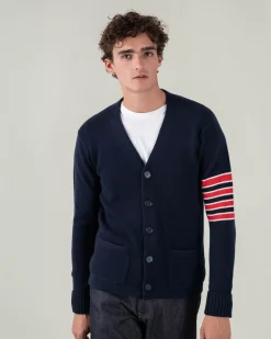 Kujten Jackets & Vests>Long Sleeves Cashmere Cardigan Bleu Marine Fonce