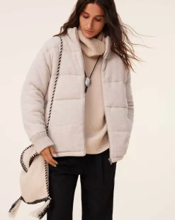 Kujten Coats>Long Sleeves Cashmere Puffer Jacket, 2-Threads Avoine