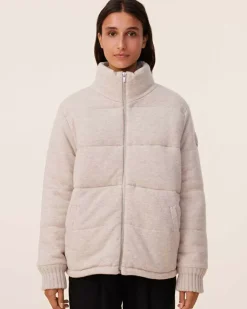 Kujten Coats>Long Sleeves Cashmere Puffer Jacket, 2-Threads Avoine