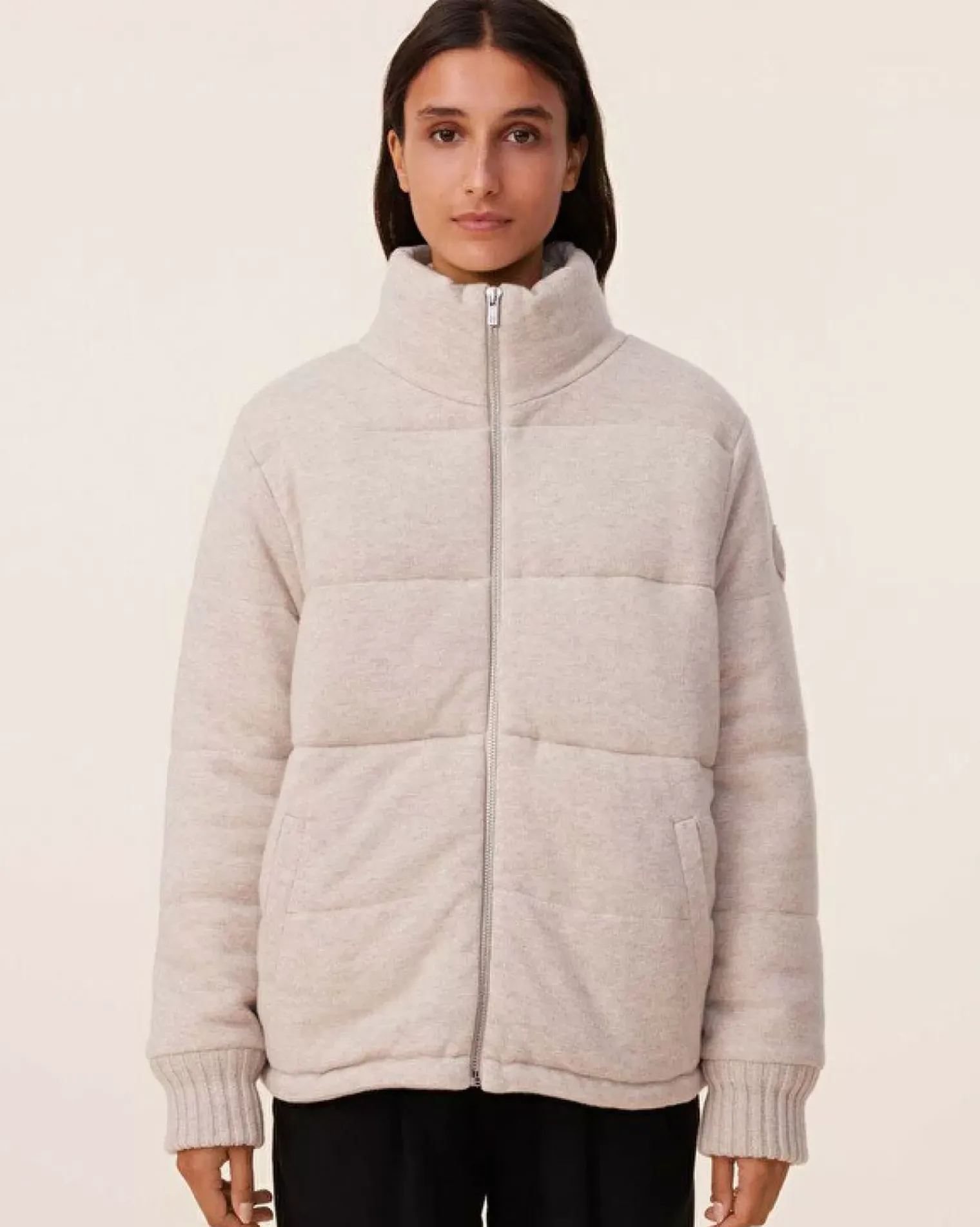 Kujten Coats>Long Sleeves Cashmere Puffer Jacket, 2-Threads Avoine