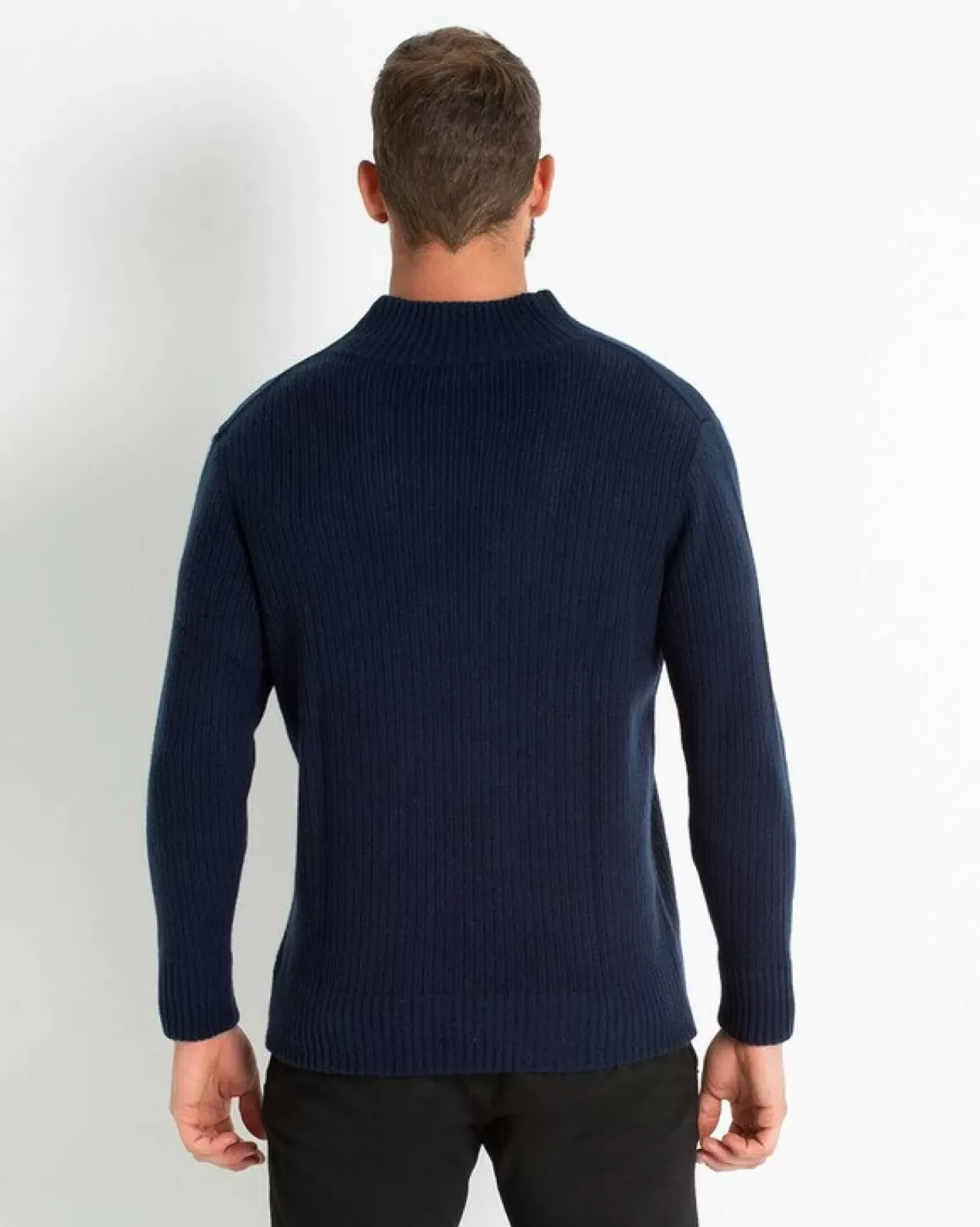Kujten Sweaters & Sweatshirts>Long Sleeves Cashmere Sweater Bleu Marine Fonce