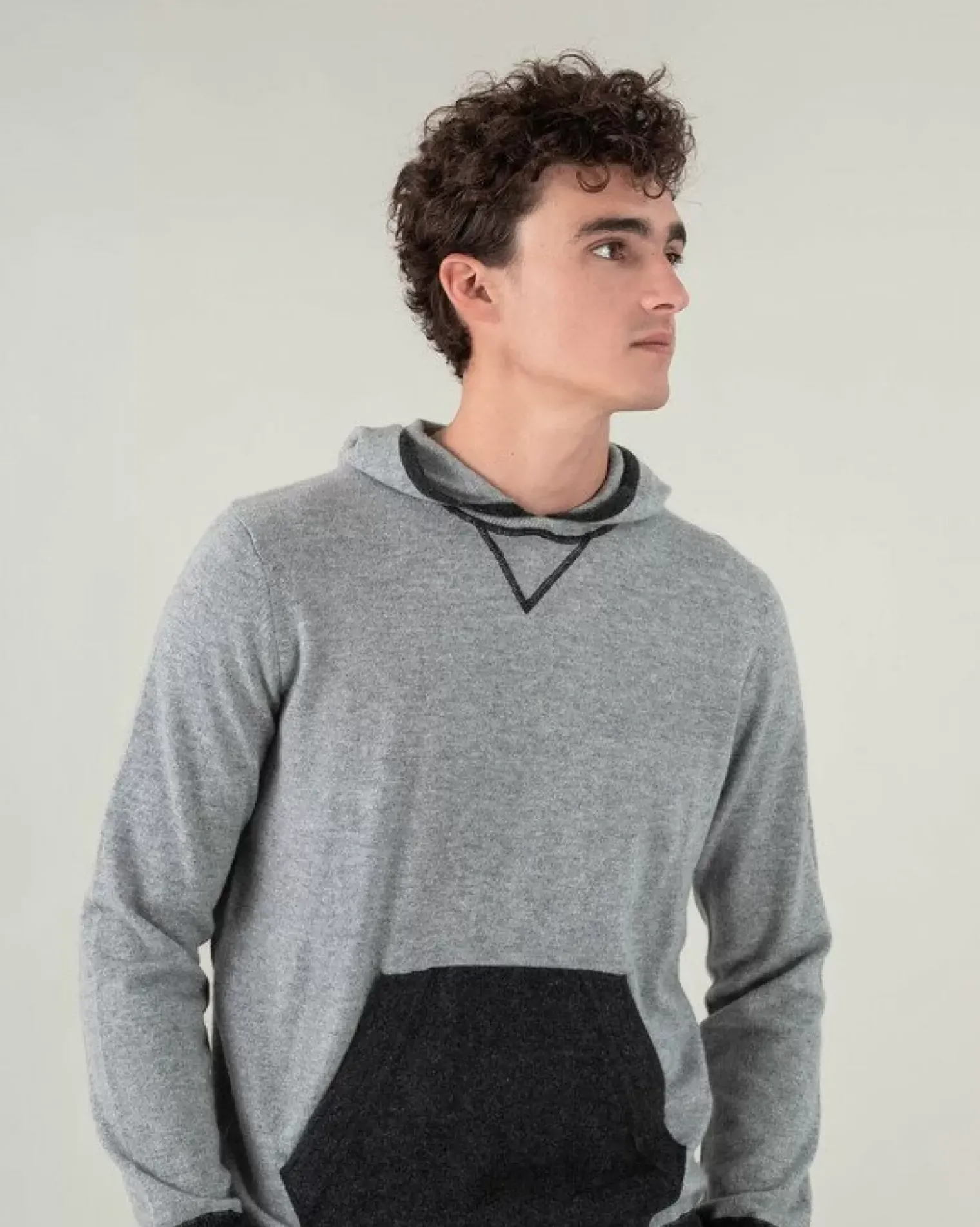 Kujten Sweaters & Sweatshirts>Long Sleeves Cashmere Sweatshirt Gris Chine