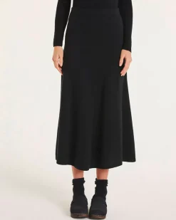 Kujten Dresses & Skirts>Long Woman Cashmere Skirt Noir