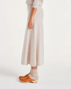 Kujten Dresses & Skirts>Long Woman Cashmere Skirt Sable Chine