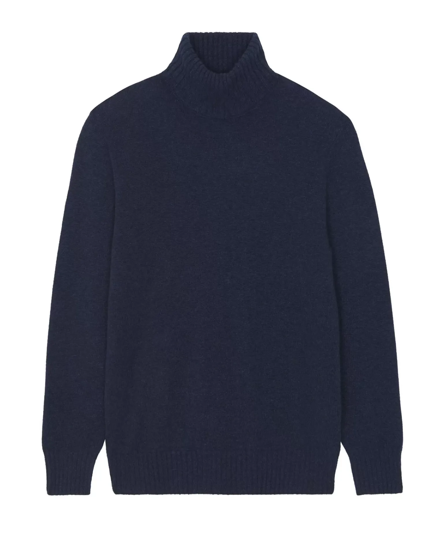 Kujten Sweaters & Sweatshirts>Long-Sleeved Turtleneck Cashmere Sweater Bleu Indigo Chine