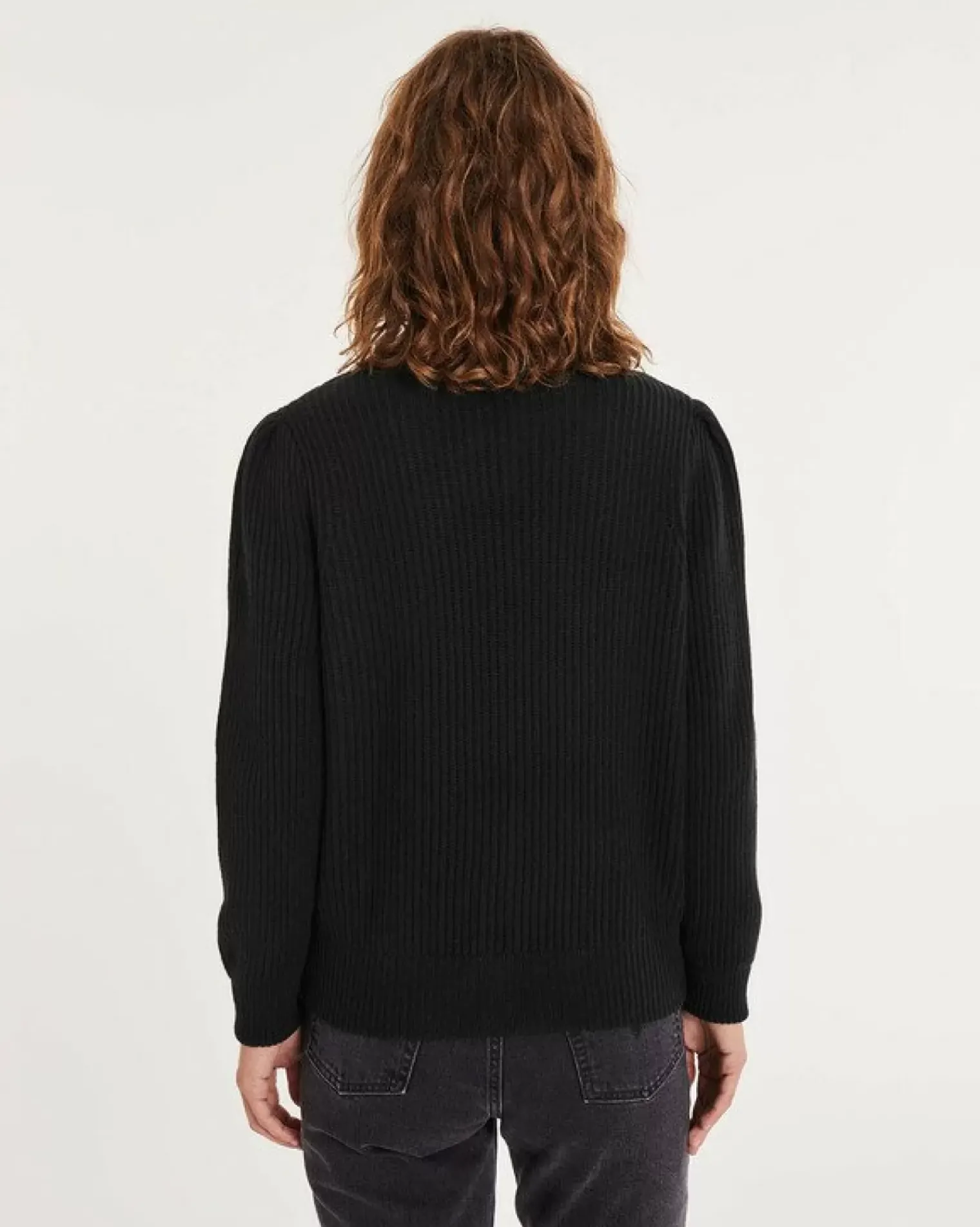 Kujten Jackets & Vests>Long-Sleeved Zip-Up Trucker Jacket Noir