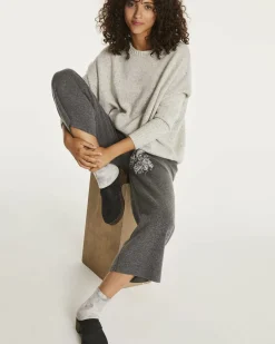 Kujten Pants & Shorts>Loose Fitting Cashmere Trousers Gris Flanelle