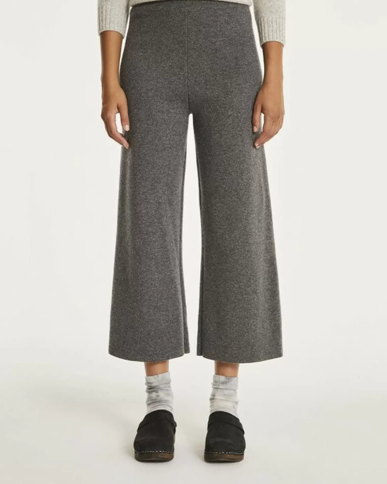 Kujten Pants & Shorts>Loose Fitting Cashmere Trousers Gris Flanelle
