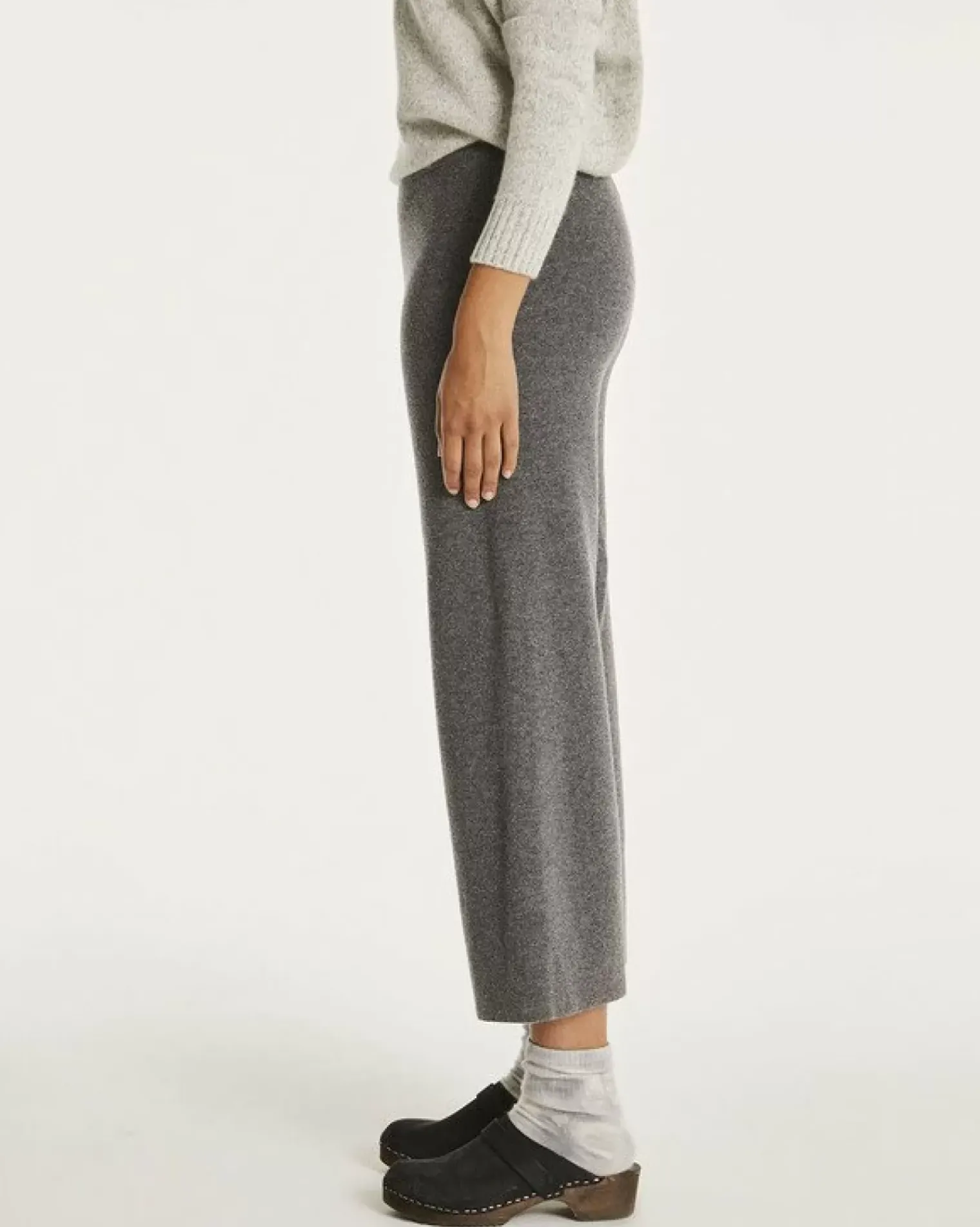 Kujten Pants & Shorts>Loose Fitting Cashmere Trousers Gris Flanelle