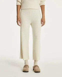 Kujten Pants & Shorts>Loose Fitting Cashmere Trousers Blanc Vintage