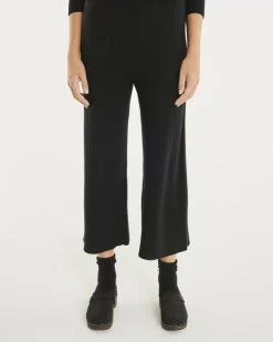Kujten Pants & Shorts>Loose Fitting Cashmere Trousers Noir