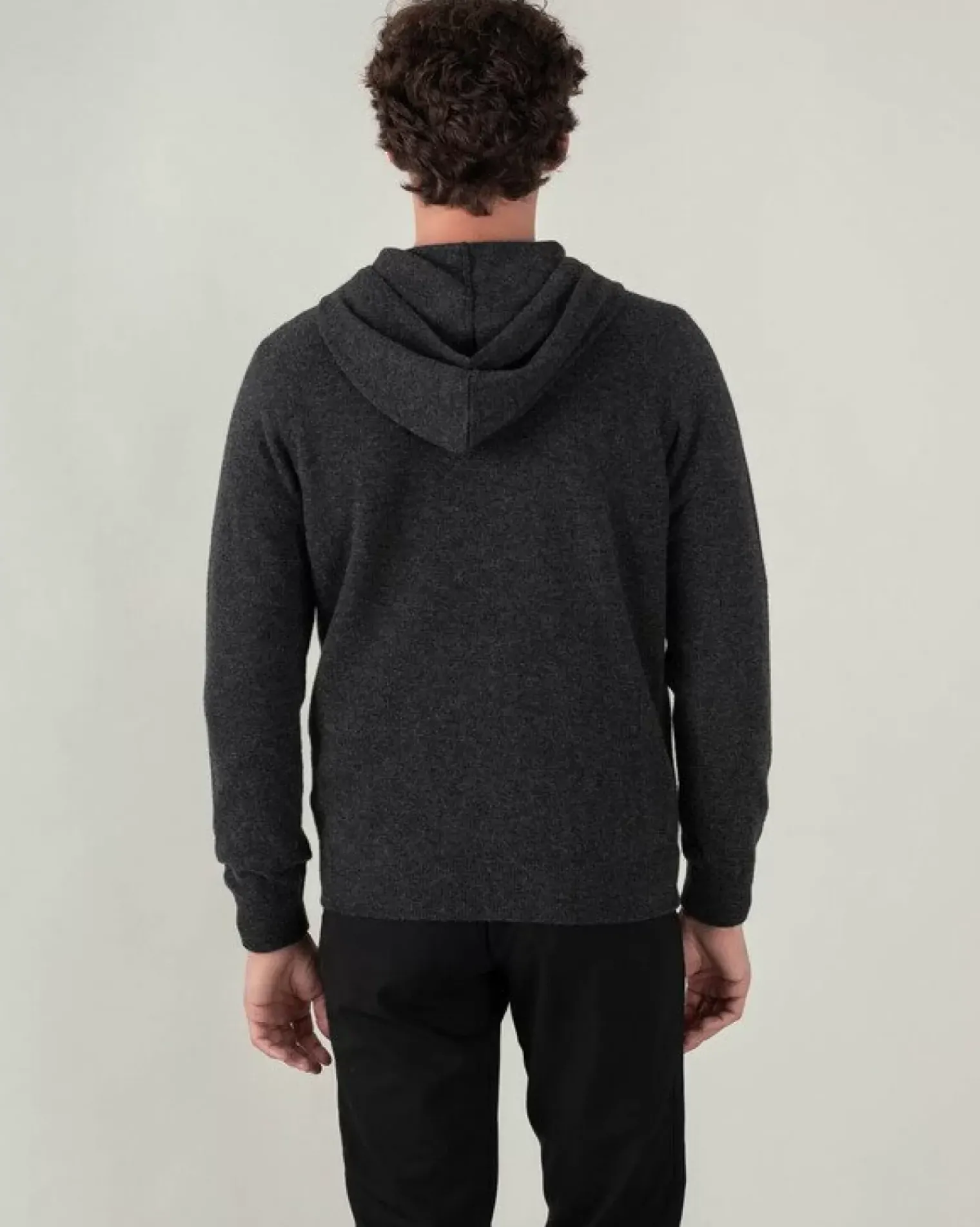 Kujten Hoodies>Man Zipped Hooded Cashmere Vest Gris Anthracite