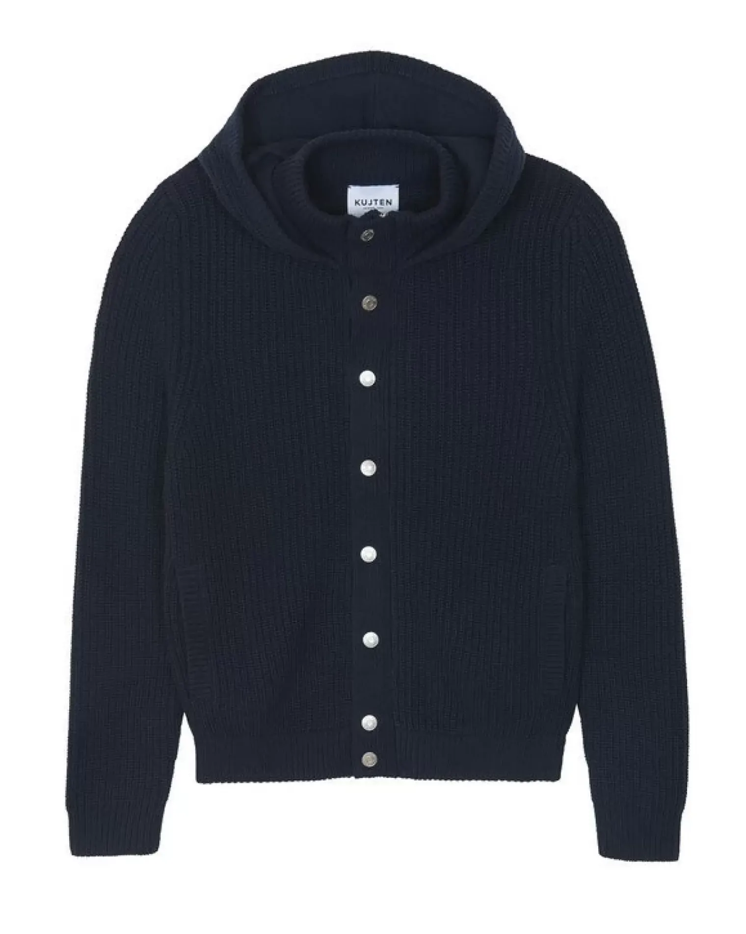 Kujten Hoodies>Men Cashmere Hooded Jacket Bleu Marine Fonce