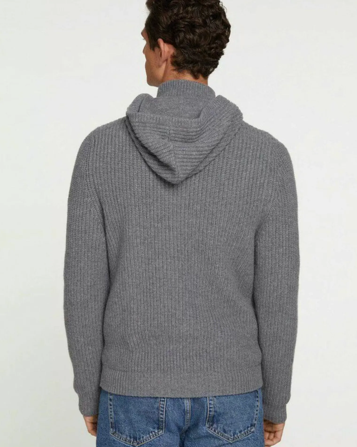 Kujten Jackets & Vests>Men Cashmere Hooded Jacket Gris Flanelle