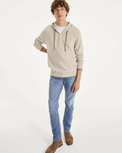 Kujten Hoodies>Men Cashmere Hoodie Avoine