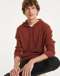 Kujten Hoodies>Men Cashmere Hoodie Bordeaux Sienne