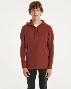 Kujten Hoodies>Men Cashmere Hoodie Bordeaux Sienne