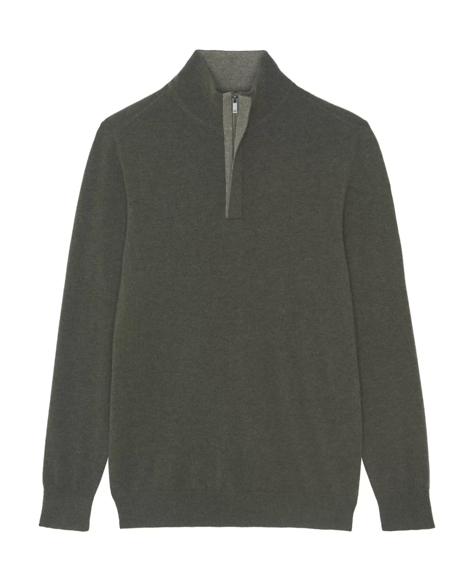 Kujten Sweaters & Sweatshirts>Men Cashmere Sweater Kaki Fonce