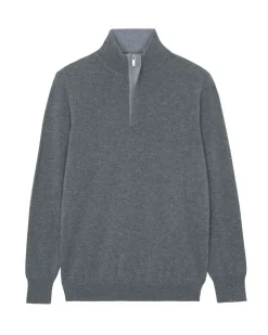 Kujten Sweaters & Sweatshirts>Men Cashmere Sweater , 2-Threads Gris Flanelle