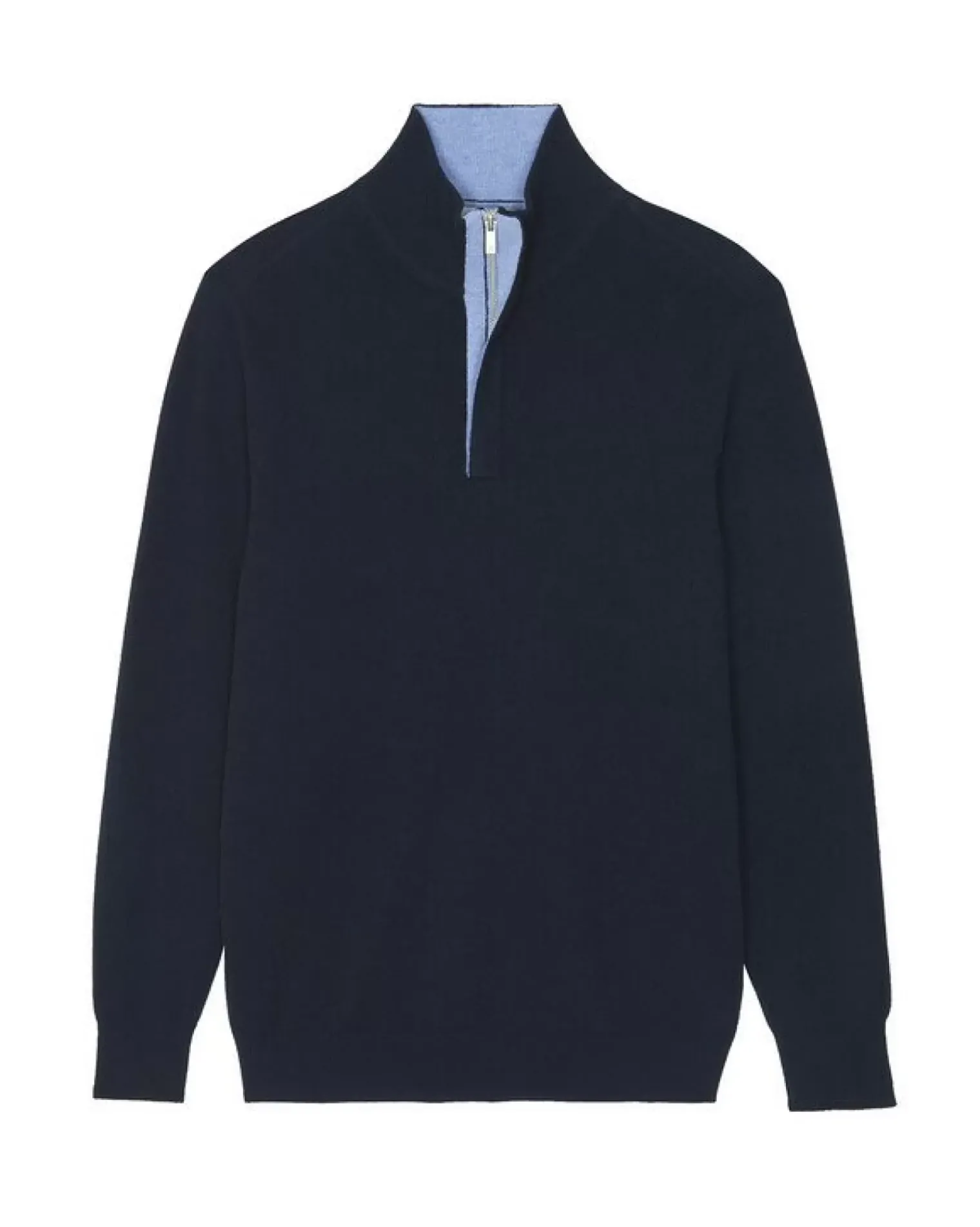Kujten Sweaters & Sweatshirts>Men Cashmere Sweater, 2-Threads Bleu Marine Fonce
