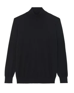Kujten Sweaters & Sweatshirts>Men High-Neck Cashmere Sweater Noir