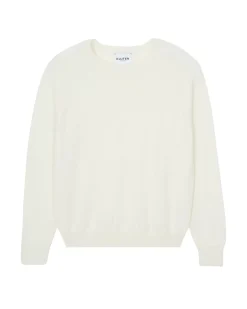 Kujten Sweaters & Sweatshirts>Men Round Neck Cashmere Sweater Blanc