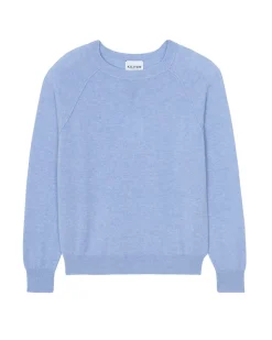 Kujten Sweaters & Sweatshirts>Men Round Neck Cashmere Sweater Bleu Jeans