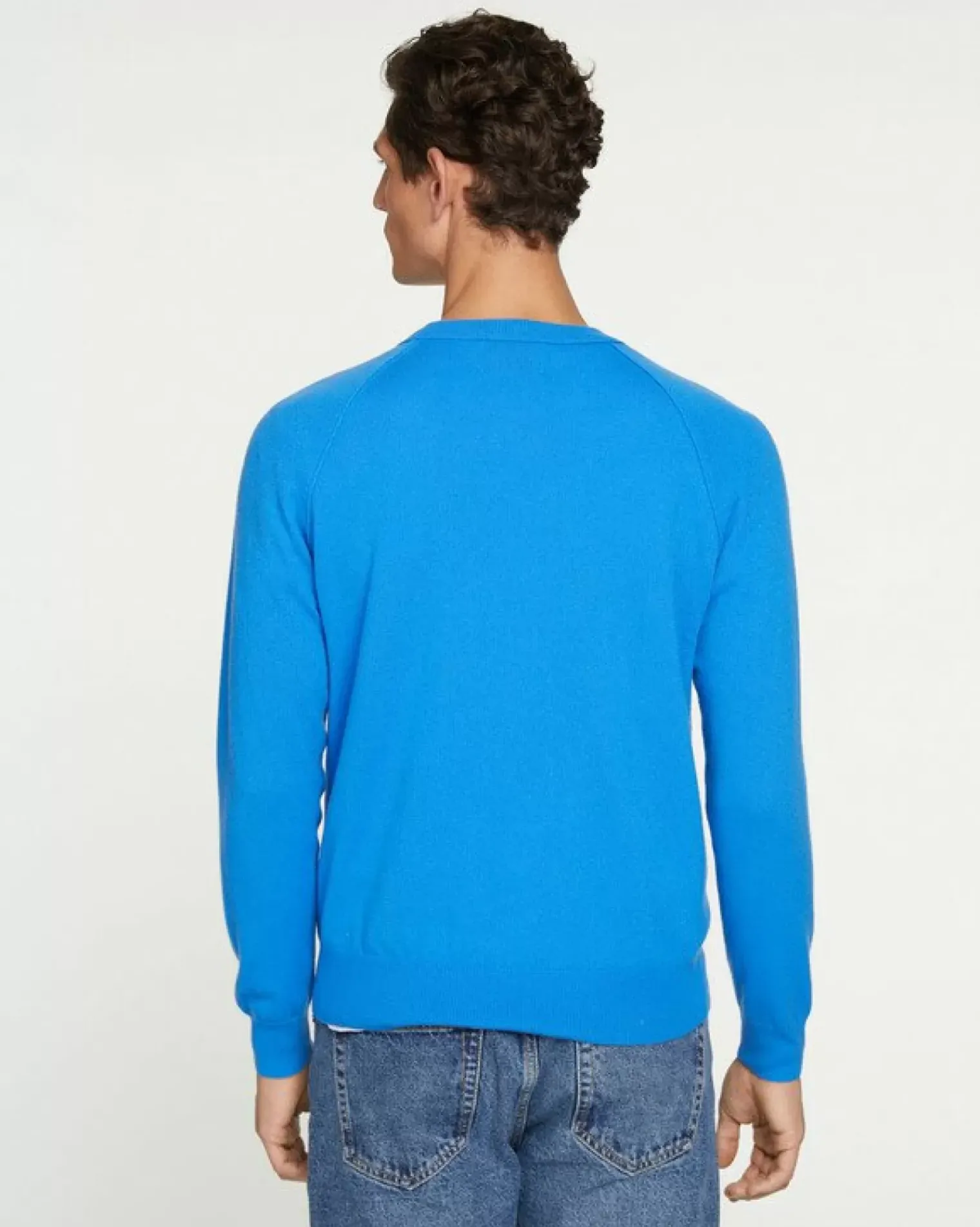 Kujten Sweaters & Sweatshirts>Men Round Neck Cashmere Sweater Bleu Kabalos