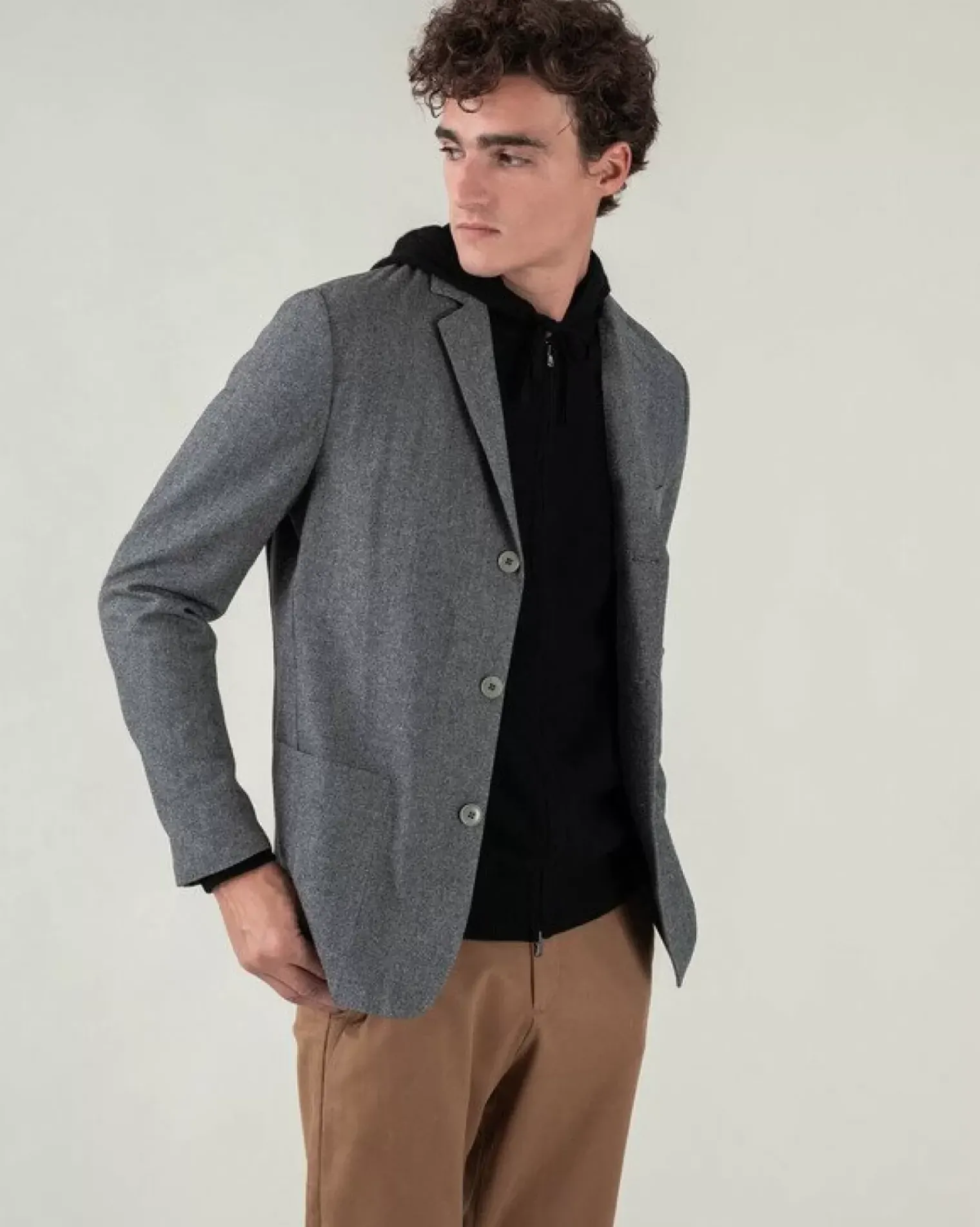 Kujten Coats>Men Shawl Collar Cashmere Blazer Jacket Gris Square