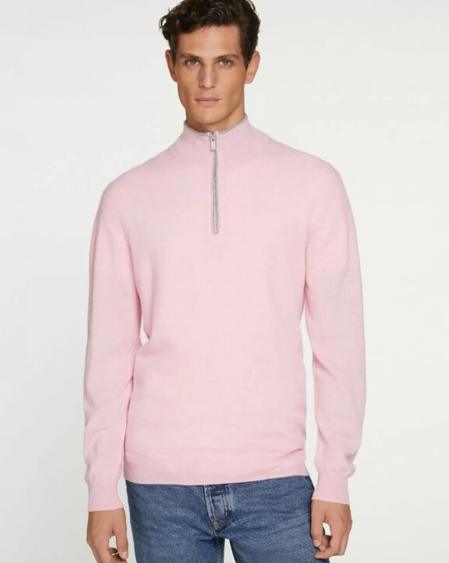 Kujten Sweaters & Sweatshirts>Men Turtleneck Cashmere Sweater Candy Pink