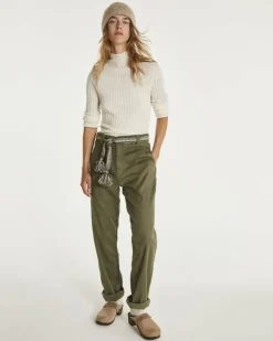 Kujten Sweaters & Sweatshirts>Mock Neck Side Women Cashmere Sweater Blanc
