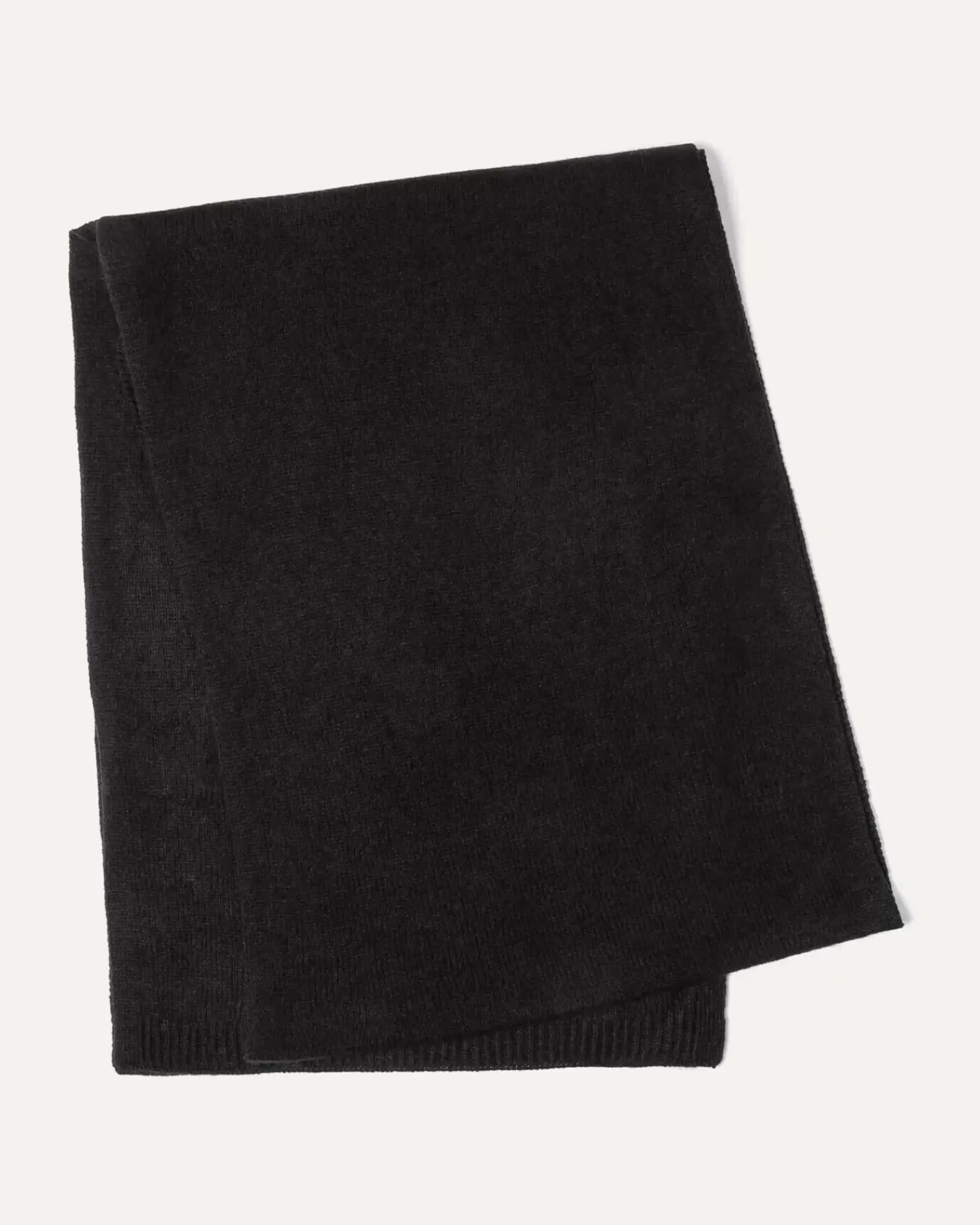 Kujten Scarves & Snoods>Off-Gauge Knitted Cashmere Scarf, 2-Threads Noir