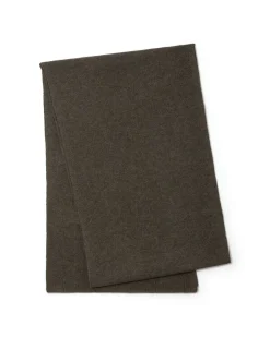 Kujten Scarves & Snoods>Off-Gauge Knitted Cashmere Scarf Kaki Fonce