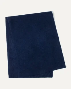 Kujten Scarves & Snoods>Off-Gauge Knitted Cashmere Scarf, 2-Threads Bleu Marine Fonce
