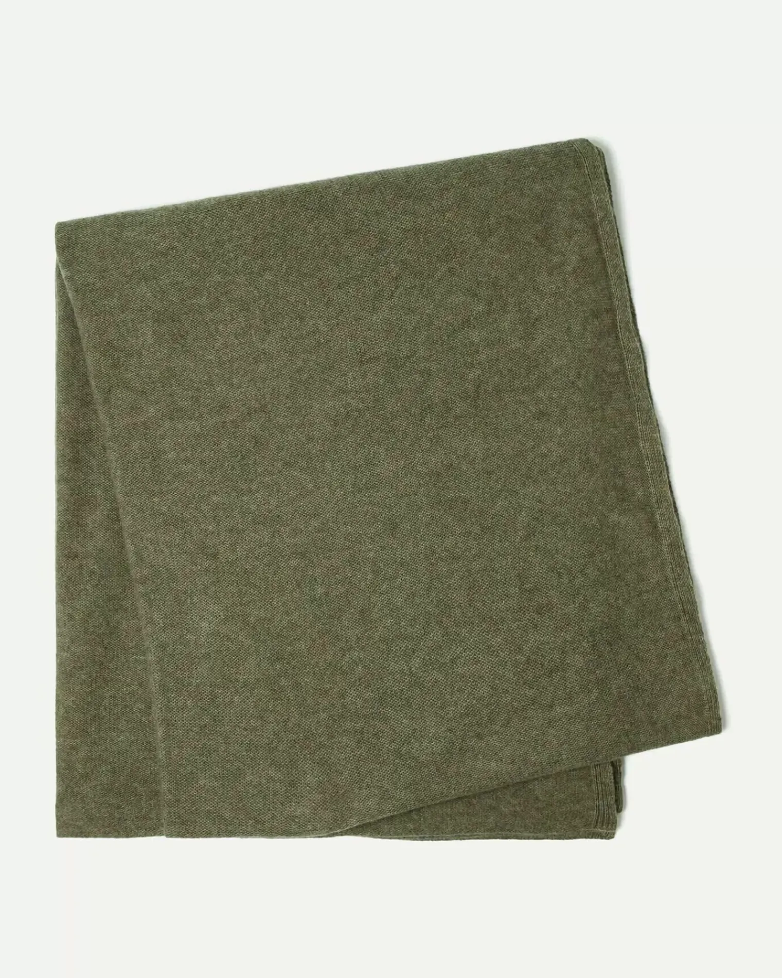 Kujten Scarves & Snoods>Off-Gauge Knitted Large Cashmere Scarf Kaki Chine
