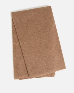 Kujten Scarves & Snoods>Off-Gauge Knitted Large Cashmere Scarf, 2-Threads Camelo
