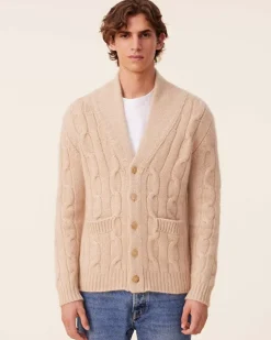 Kujten Jackets & Vests>Organic Shawl Collar Cashmere Cardigan Unisex, 14-Threads Organique